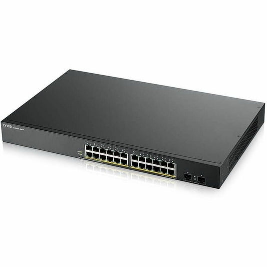 ZYXEL GS1900-24HPv2 24-Port Gigabit Smart Managed PoE Switch | 24 PoE+ Ports at 170W with 2 SFP Uplinks | TAA Compliant