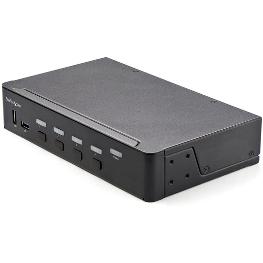 StarTech 4 Port HDMI KVM Switch 4K 60Hz UHD HDR, HDMI 2.0 Single Monitor, 2 Port USB 3.0 Hub, 4x USB HID, Audio, Hotkey Switching, TAA