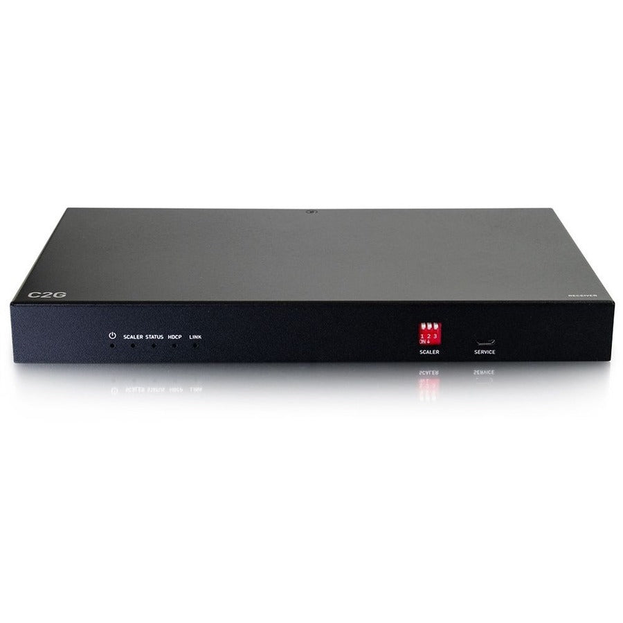 C2G HDMI HDBaseT + RS232 and IR over Cat Extender Box Scaling Receiver - 4K 60Hz
