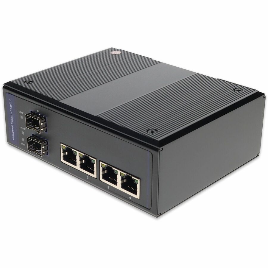 AddOn 4 10/100Base-TX(RJ-45) to 2 Open SFP port Industrial Media Converter Switch