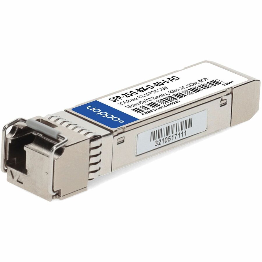 AddOn Cisco&reg; SFP-25G-BX-D-40-I Compatible TAA 25GBase-BX SFP28 Transceiver (SMF, 1310nmTx/1270nmRx, 40km, LC, DOM, -40 to 85C)
