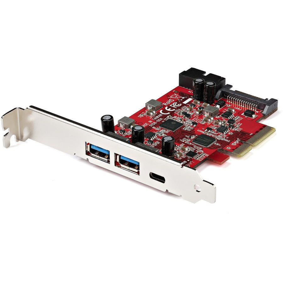 StarTech 5-Port USB PCIe Card, 10Gbps USB PCIe Card, 1 USB-C/2 USB-A, Internal Header (2x 5Gbps USB), USB C PCI Express Card, TAA