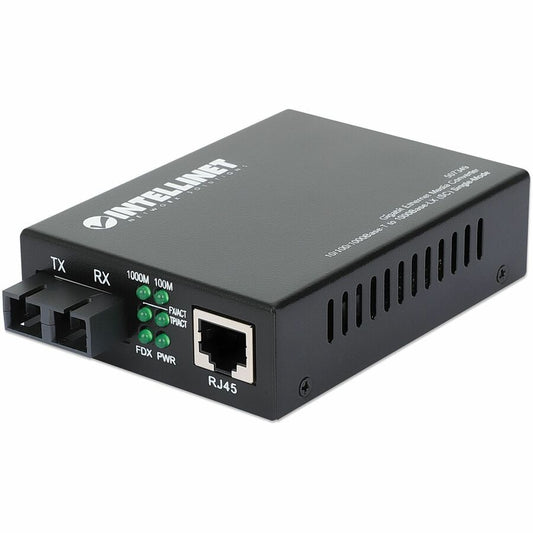Gigabit Ethernet Single Mode Media Converter, 10/100/1000Base-T to 1000Base-Lx (SC) Single-Mode, 20km