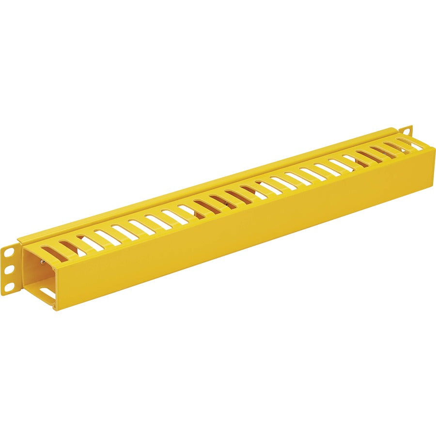 Eaton Tripp Lite Series Horizontal Cable Manager - Finger Duct with Cover, Yellow, 1U