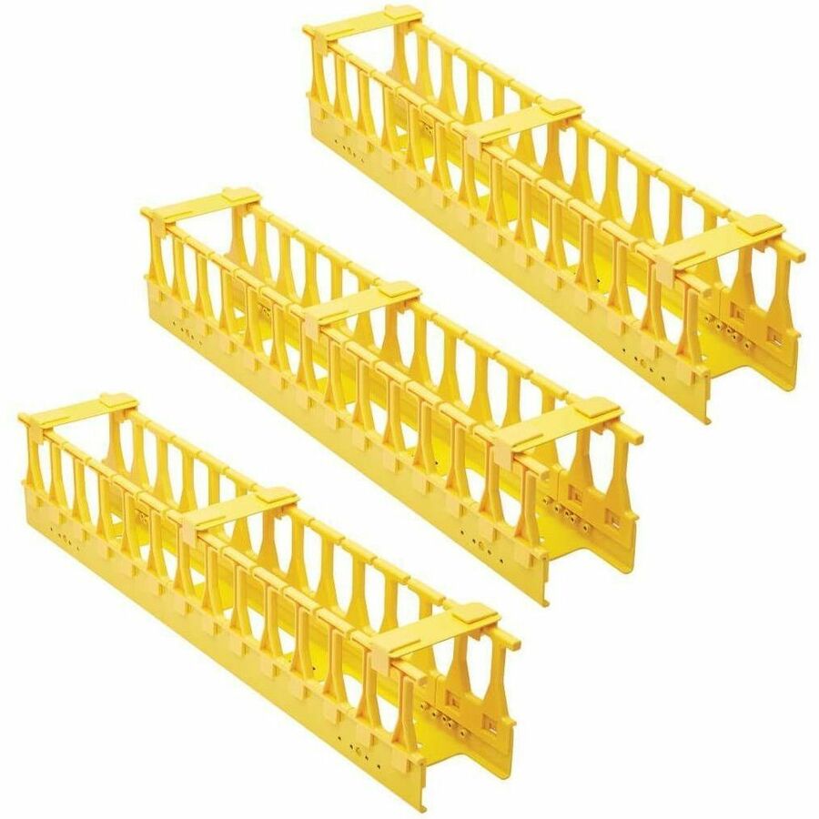 Eaton Tripp Lite Series High-Capacity Vertical Cable Manager - Double Finger Duct, Yellow, 6 ft. (1.8 m)