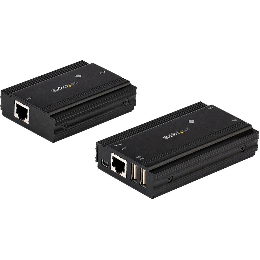 StarTech 4 Port USB 2.0 Extender Hub over CAT5e/CAT6 Ethernet Cable (RJ45), 330ft/100m, Metal Housing, USB Extender Kit, 480 Mbps, TAA