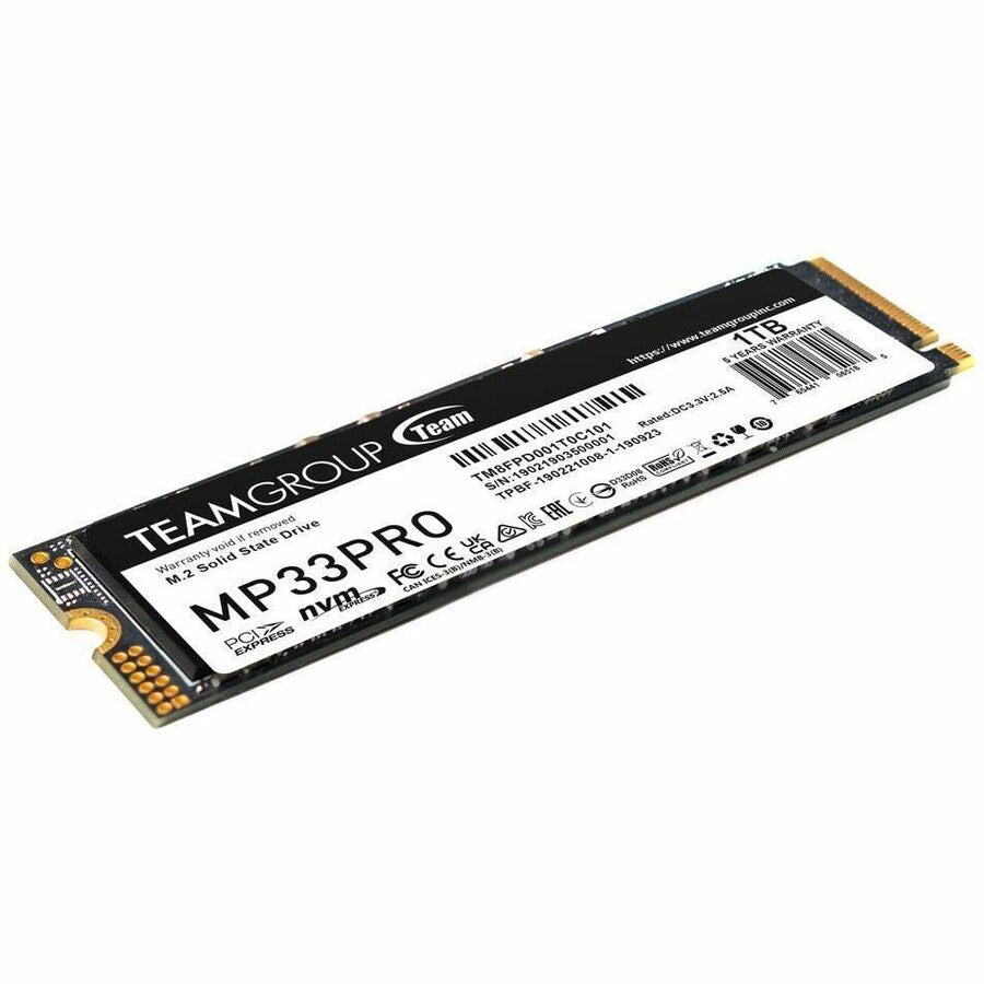 Team MP33 PRO 1 TB Solid State Drive - M.2 2280 Internal - PCI Express NVMe (PCI Express NVMe 3.0 x4) - Blue, Black