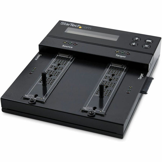 StarTech Standalone Dual Bay M.2 SATA/NVMe Duplicator/Eraser, HDD/SSD Cloner/Wiper, M.2 PCIe/AHCI, Hard Drive Sanitizer/Copier, TAA