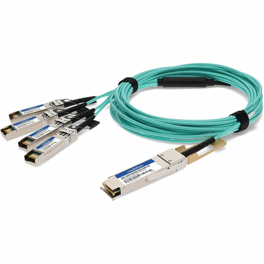 ADDON DELL AOC-Q28-4SFP28-25G-10M COMPATIBLE TAA 100GBASE-AOC QSFP28 TO 4XSFP28