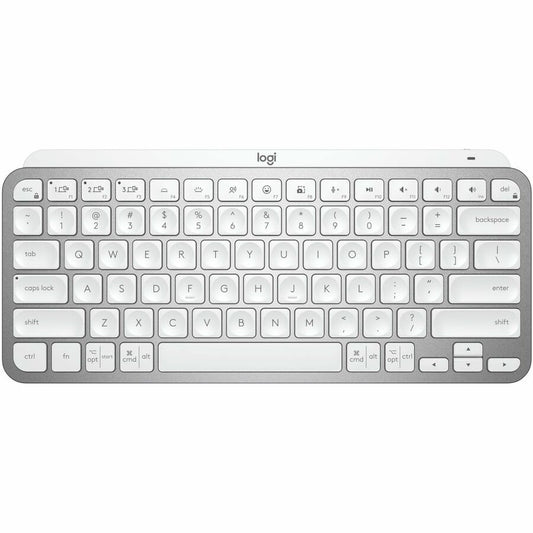 Logitech MX Keys Mini Minimalist Wireless Illuminated Keyboard, Compact, Bluetooth, USB-C, Pale Gray