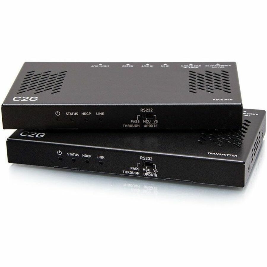 C2G HDMI HDBaseT + RS232 and IR over Cat Extender Box Transmitter to Box Receiver (18Gbps) - 4K 60Hz
