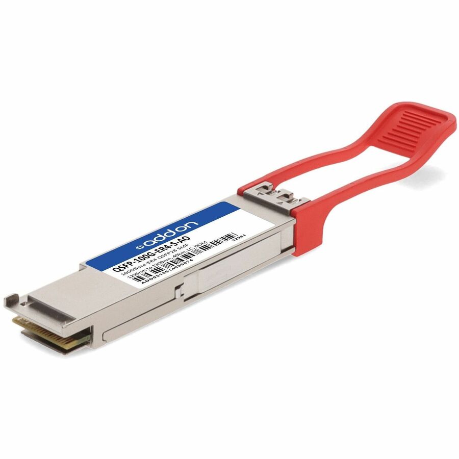AddOn Cisco&reg; QSFP-100G-ER4-S Compatible TAA 100GBase-ER4 QSFP28 Transceiver (SMF, 1295nm to 1309nm, 40KM, LC, DOM, IEEE 803.3ba)