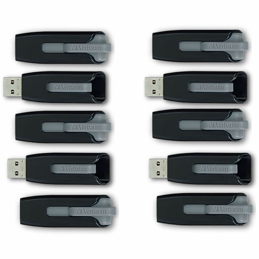 32GB STORE N GO V3 USB 3.2 GEN 1 FLASH DRIVE-10PK BUSINESS BULK-GRAY.