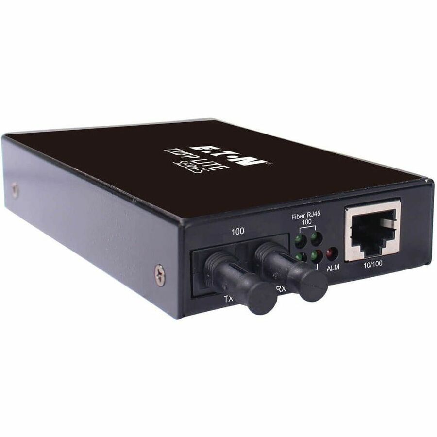 Tripp Lite by Eaton Hardened Copper to Fiber Media Converter 10/100 Mbps RJ45/ST Multimode -10&deg; to 60&deg;C 2 km (1.2 mi.)
