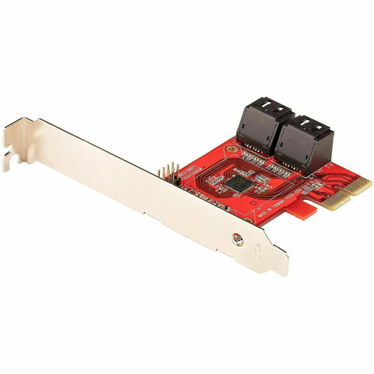 StarTech 4-Port SATA PCIe Card, SATA Expansion Card, 6Gbps, Stacked Connectors, Non-RAID, PCI Express to SATA Converter/Adapter, TAA