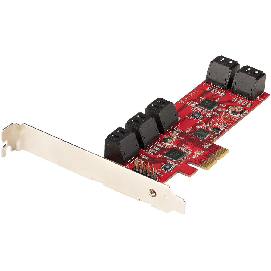 StarTech 10-Port SATA PCIe Card, SATA Expansion Card, 6Gbps SATA Adapter, Stacked SATA Connectors, PCI Express SATA Converter, TAA