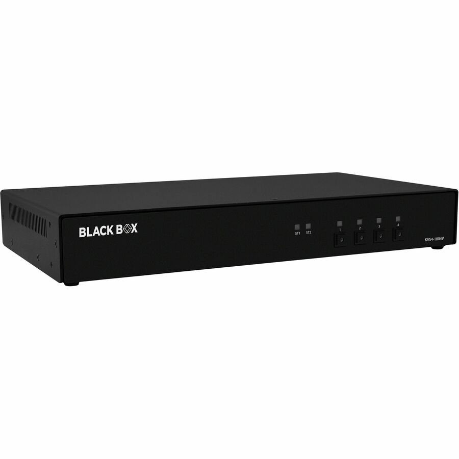 Black Box KVM Switch, NIAP 4.0 Certified - 4-Port, Single-Monitor, DisplayPort with MST, HDMI Out, CAC