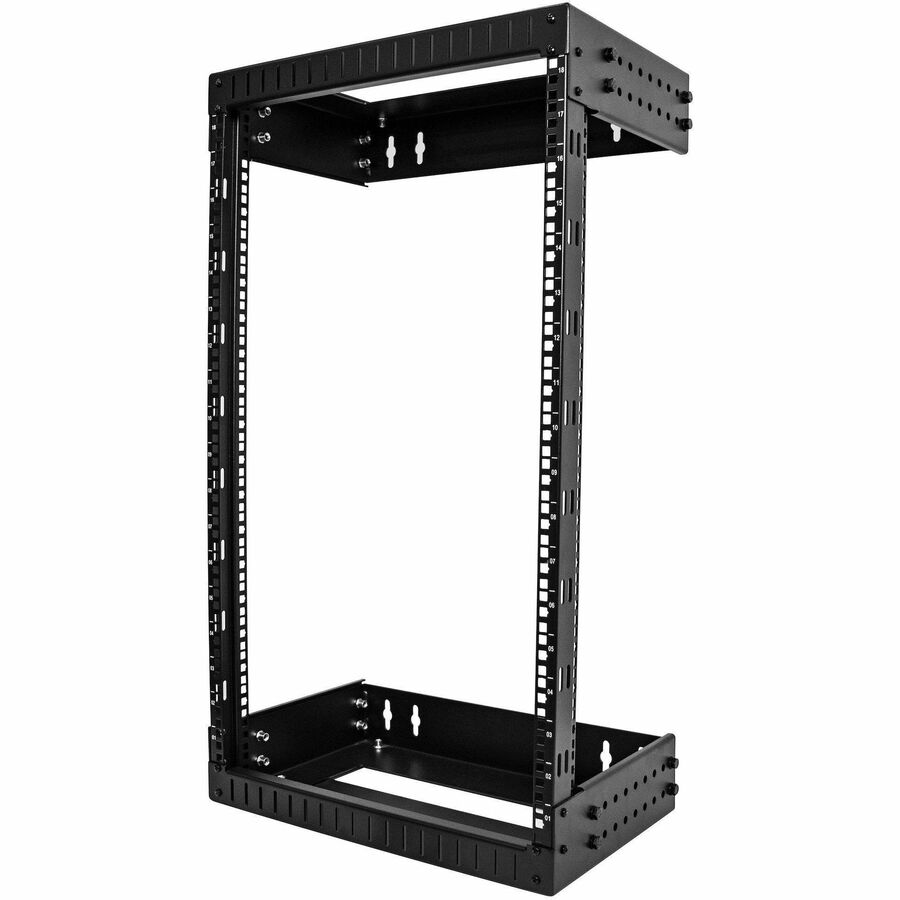 StarTech 2-Post 18U Heavy-Duty Wall Mount Network Rack, 19" Open Frame Server Rack with Adjustable Depth, Data Rack for IT Equipment