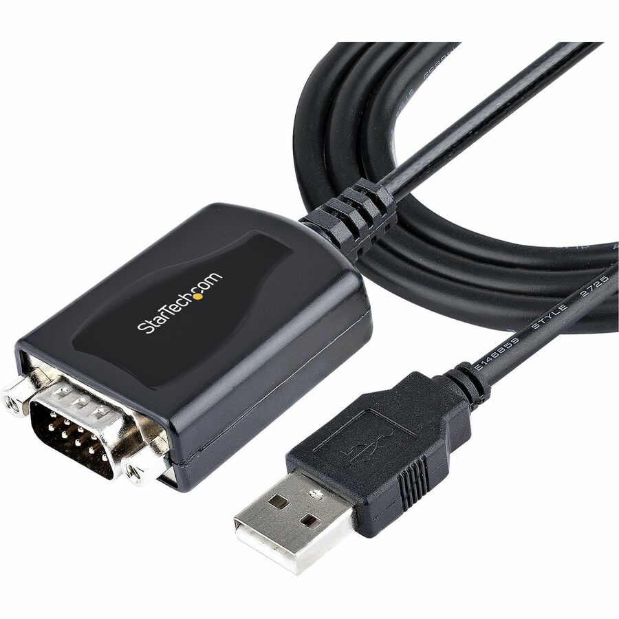 StarTech 3ft/1m USB to Serial Cable with COM Port Retention, DB9 Male RS232 to USB Converter, USB to Serial Adapter, Prolific IC, TAA