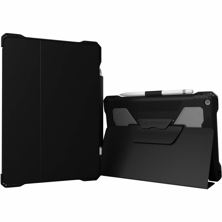 MAXCases Extreme Folio-X2 for iPad 9 (7/8) 10.2" (2021) (New Wipeable Material) (Black)