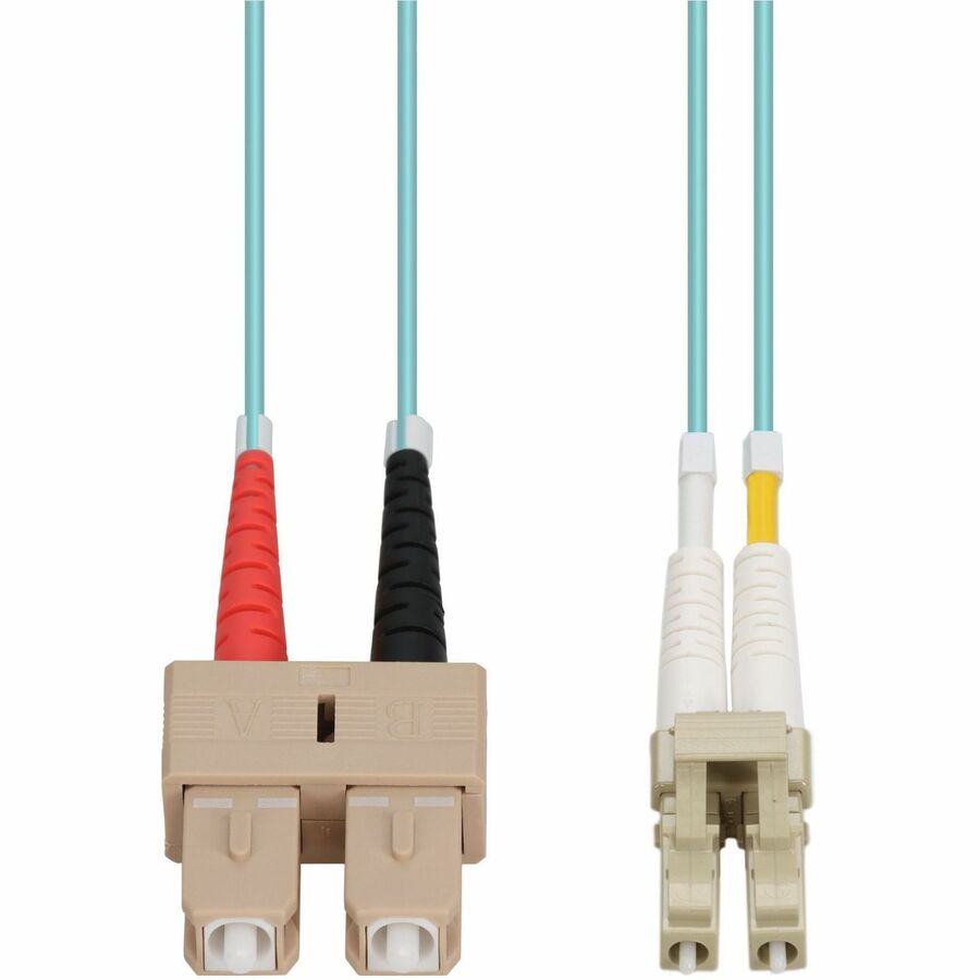 7M LC/SC M/M AQUA OM4 DUPLEX FIBER TAA COMPLIANT OFNR (RISER-RATED) PATCH CABLE