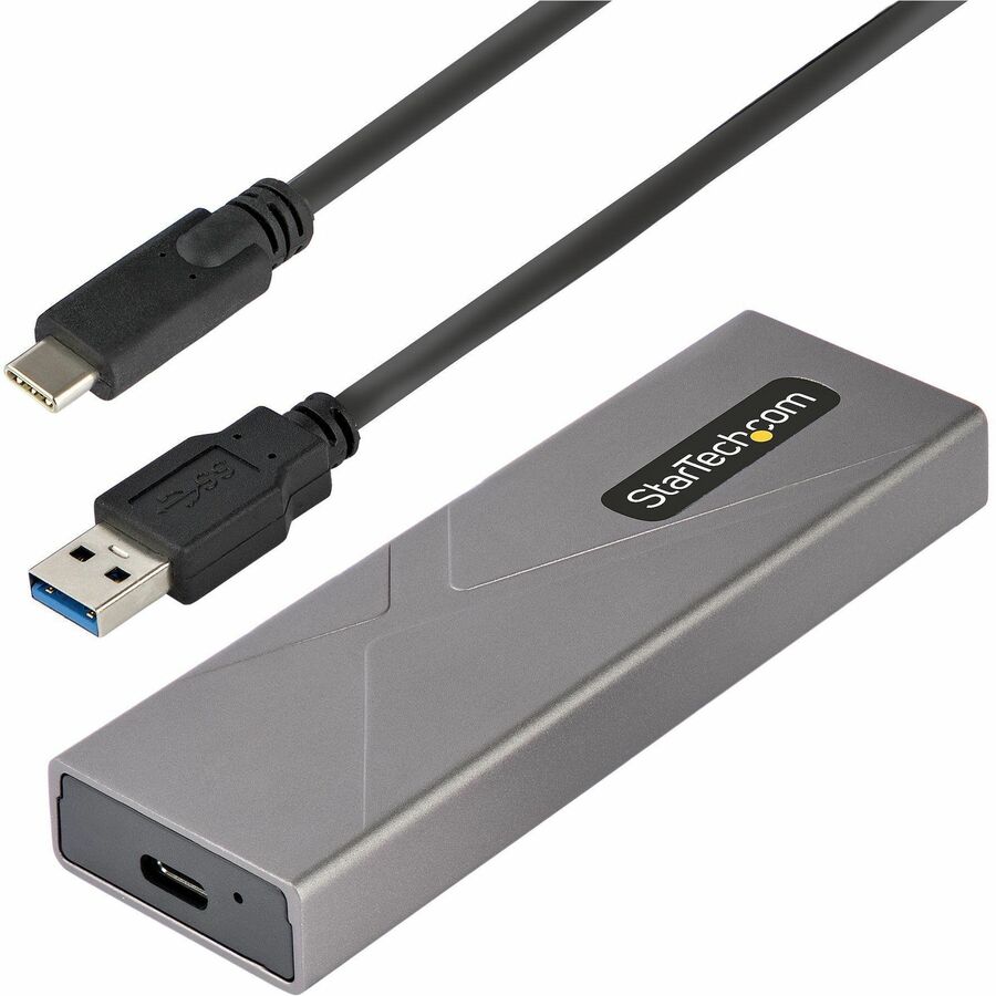 StarTech USB-C 10Gbps to M.2 NVMe or M.2 SATA SSD Enclosure, Tool-free M.2 PCIe/SATA SSD Aluminum Enclosure, USB-C & USB-A Host Cables