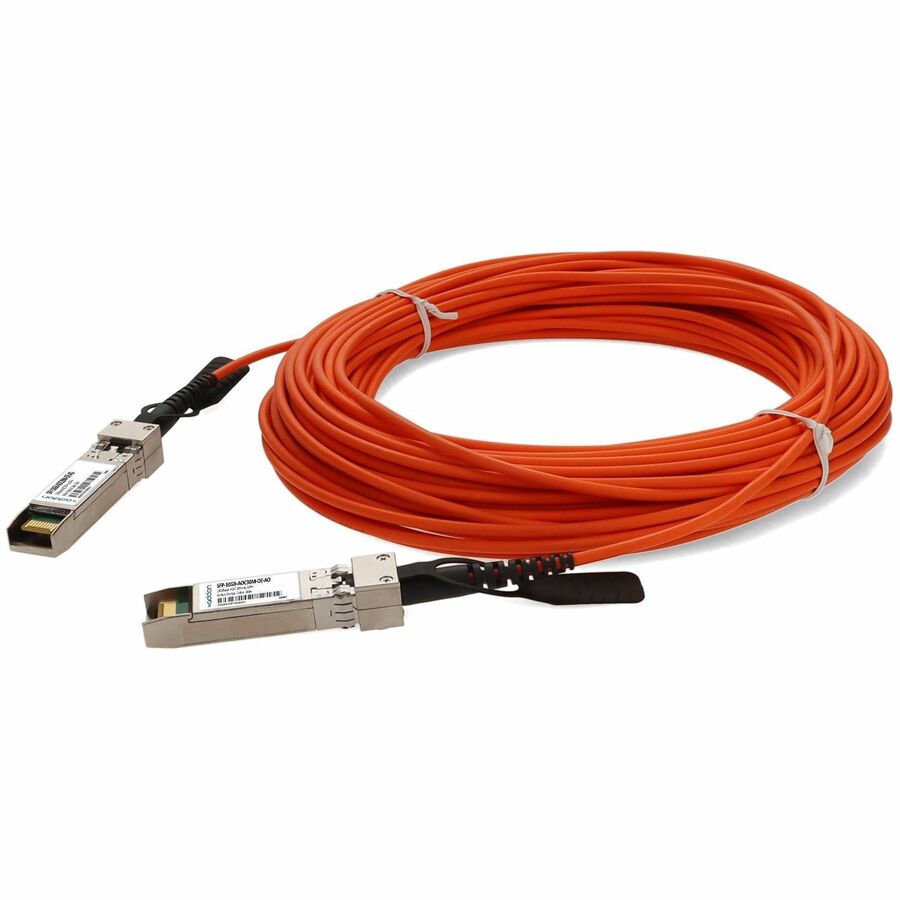 AddOn MSA Compliant 10GBase-AOC SFP+ to SFP+ Orange Active Optical Cable (850nm, MMF, 30m)