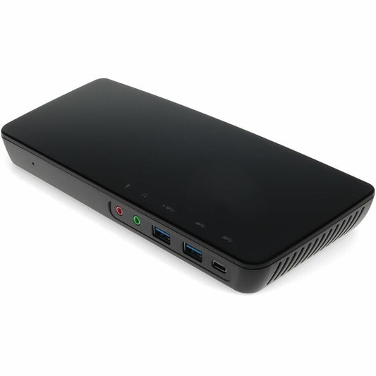 AddOn USB C 3.1 to USB C 3.1 PD, 2x USB A 3.0, 2x USB A 2.0, USB C 3.1, HDMI 4K, 2x Displayport 4K, RJ-45, Audio, and Mic Black Docking Station
