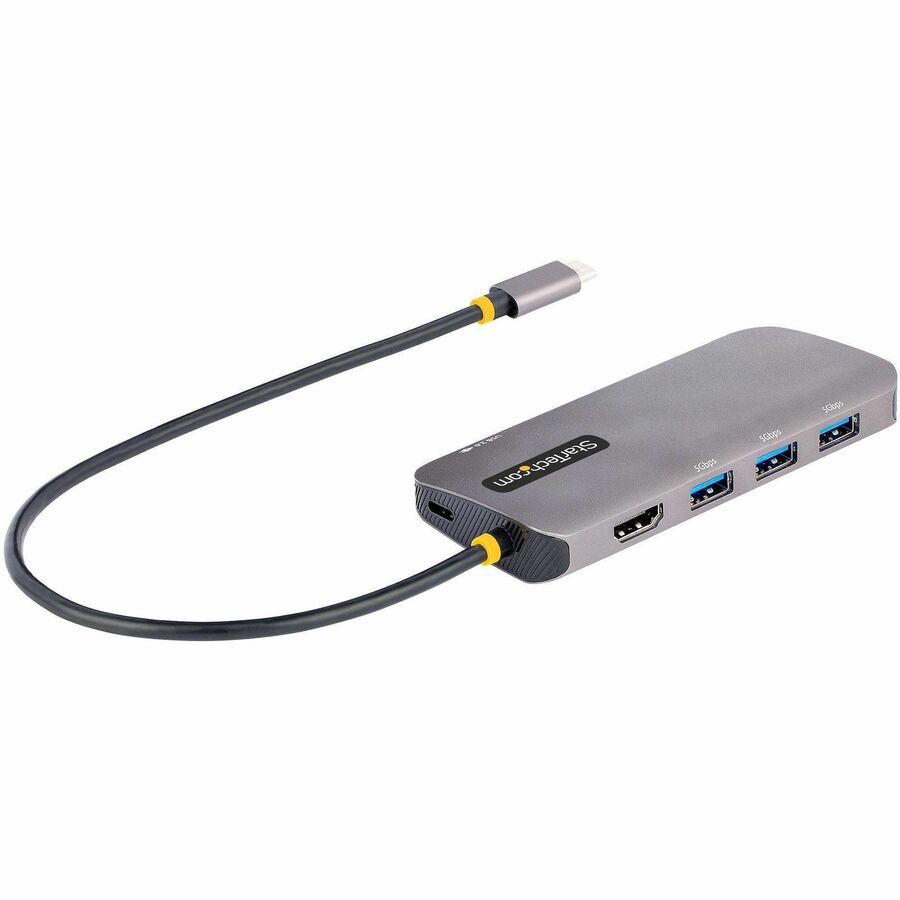 StarTech USB C Multiport Adapter, 4K 60Hz HDMI HDR10 Video, 3 Port 5Gbps USB 3.2 Hub, 100W PD PassThrough, GbE, Mini Travel Dock
