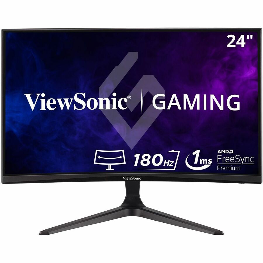ViewSonic VX2418C 24 Inch 1080p Curved Gaming Monitor, 180Hz and 1ms for Smooth Gameplay, FreeSync Premium and Eye Care Technology for Comfortable Viewing, HDMI, and DisplayPort Inputs