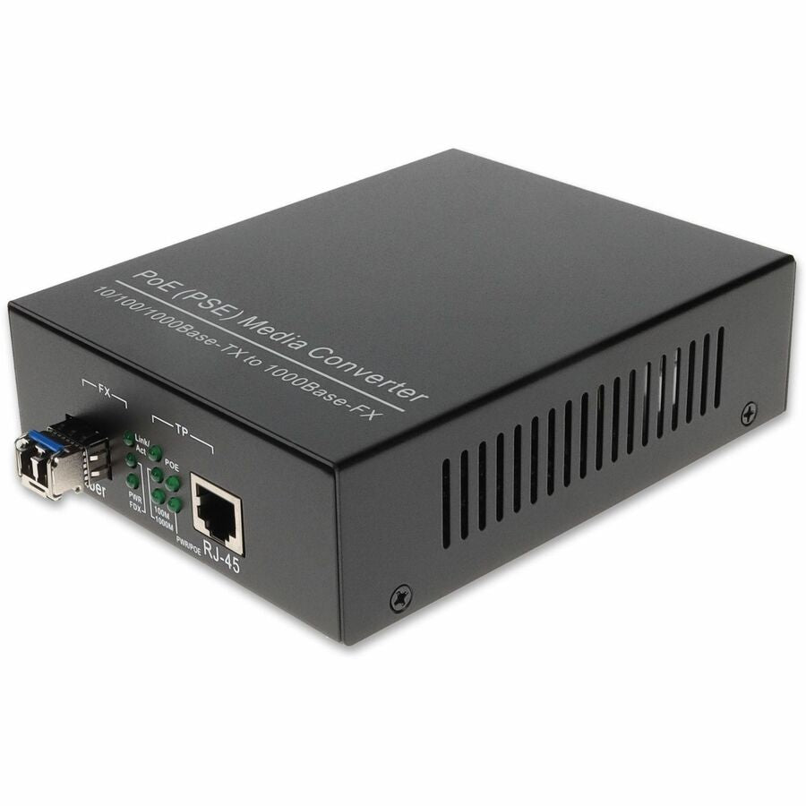 AddOn 10/100/1000Base-TX(RJ-45) to 1000Base-LX(LC) SMF 1310nm 10km POE Media Converter