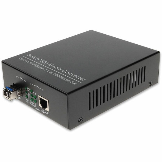 AddOn 10/100/1000Base-TX(RJ-45) to 1000Base-LX(LC) SMF 1310nm 10km POE Media Converter