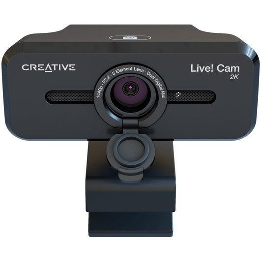 Creative Live! Cam Sync V3 2K QHD USB Webcam with 4X Digital Zoom (4 Zoom Modes from Wide Angle to Narrow Portrait View), Privacy Lens, 2 Mics, for PC and Mac