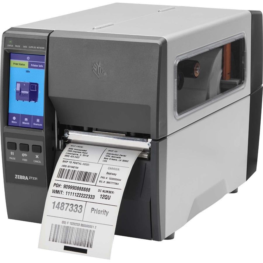 Zebra ZT231 Thermal Transfer Printer - Monochrome - Label Print - Ethernet - USB - USB Host - Serial - Bluetooth - Wireless LAN - US