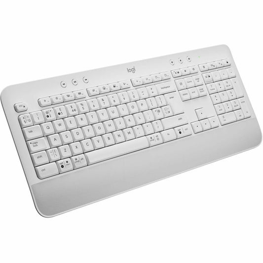 Logitech Signature K650 Comfort Full-Size Wireless Keyboard with Wrist Rest, BLE Bluetooth or Logi Bolt, Off-white