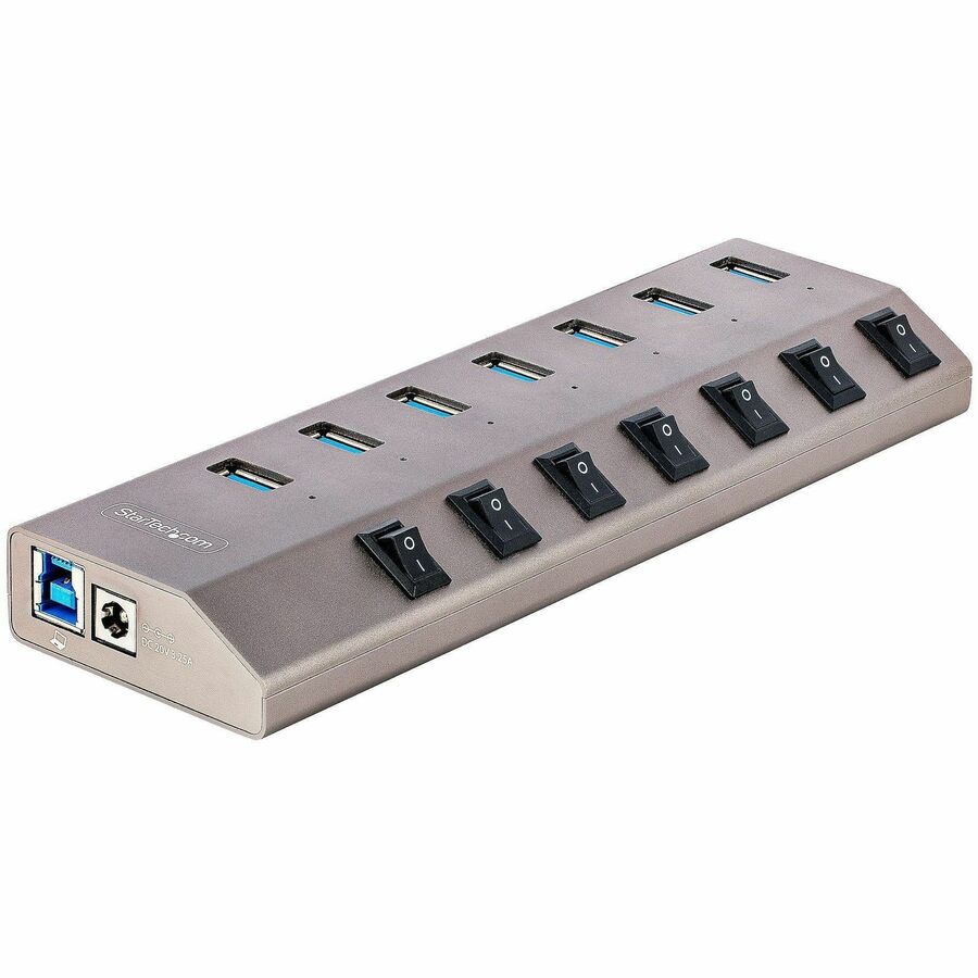 StarTech 7-Port Self-Powered USB-C Hub with Individual On/Off Switch, Desktop/Laptop USB-C to USB-A Hub, USB Type C Hub w/Power Supply