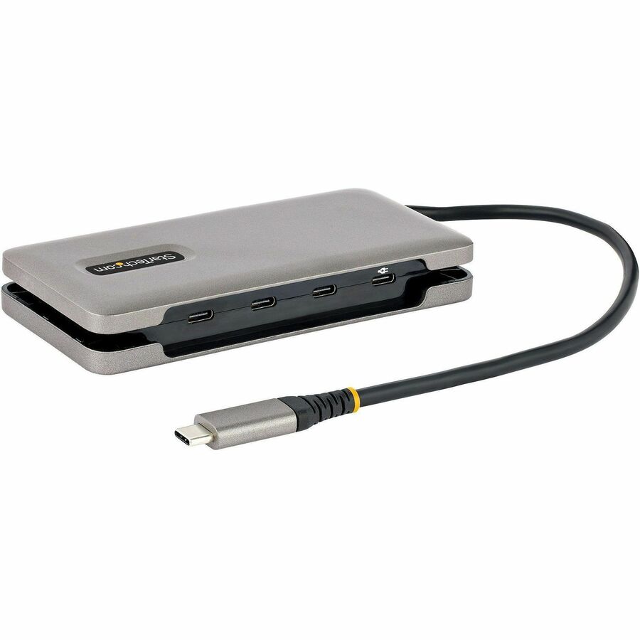 StarTech 4-Port USB-C Hub, USB 3.2 Gen 2, 10Gbps, 100W Power Delivery Pass-Through, 12.6in (32cm) Cable, Portable USB Expansion Hub