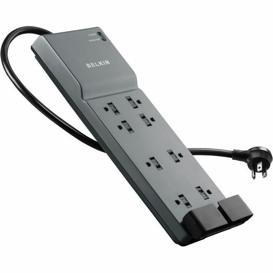 Belkin 8-Outlet Surge Protector - 6ft Cord - Right Angle Plug - 3550J - Telephone Protection - Grey (3-pack)