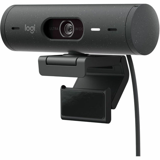 Logitech Brio 500 Full HD webcam, auto framing, noise-reducing mics, privacy shutter, streaming & video calling, Graphite