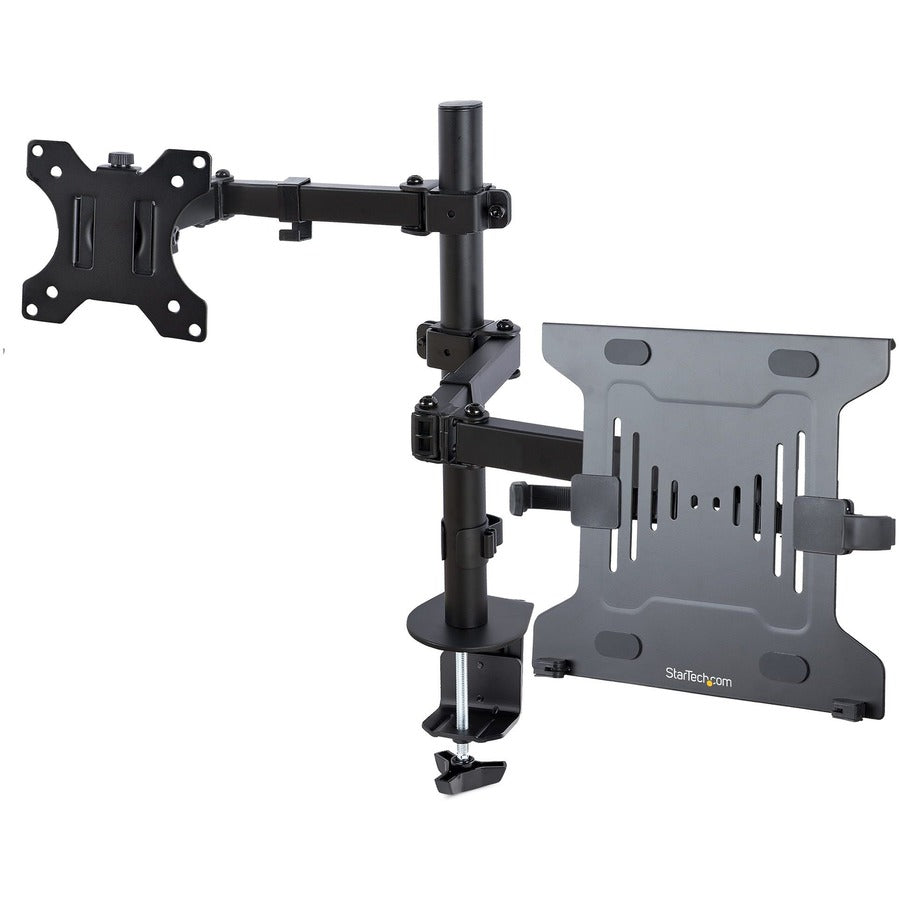StarTech Monitor Arm with VESA Laptop Tray, For a Laptop & Single Display up to 32" (17.6lb/8kg), Adjustable Desk Laptop Arm Mount