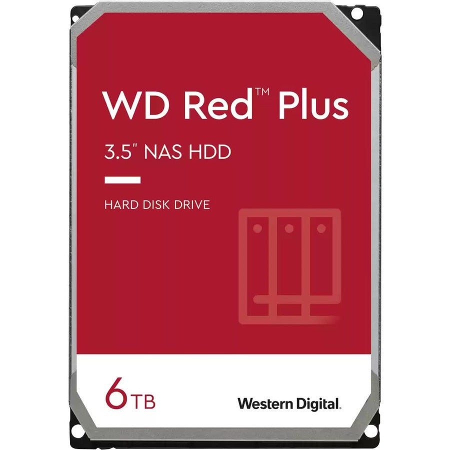 WD Red Plus WD60EFPX 6 TB Hard Drive - 3.5" Internal - SATA (SATA/600) - Conventional Magnetic Recording (CMR) Method