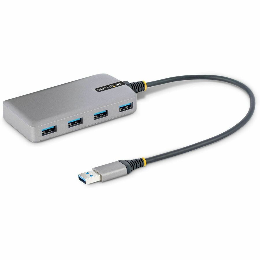 StarTech 4-Port USB Hub, USB 3.0 5Gbps, Bus Powered, USB-A to 4xA w/ Optional Auxiliary Power, Portable Laptop USB Hub, 1ft/30cm Cable