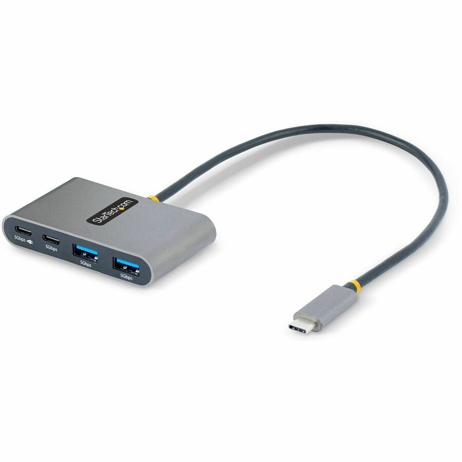 StarTech 4-Port USB-C Hub with 100W Power Delivery Pass-Through, 2x USB-A + 2x USB-C, 5Gbps, 1ft/30cm Long Cable, Portable USB 3.0 Hub