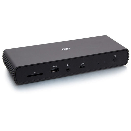 C2G Thunderbolt™ 4 USB-C&reg; 10-in-1 Dual Display Docking Station with Ethernet, USB, SD Card Reader, 3.5mm Audio and Power Delivery up to 90W - 4K 60Hz (TAA Compliant)