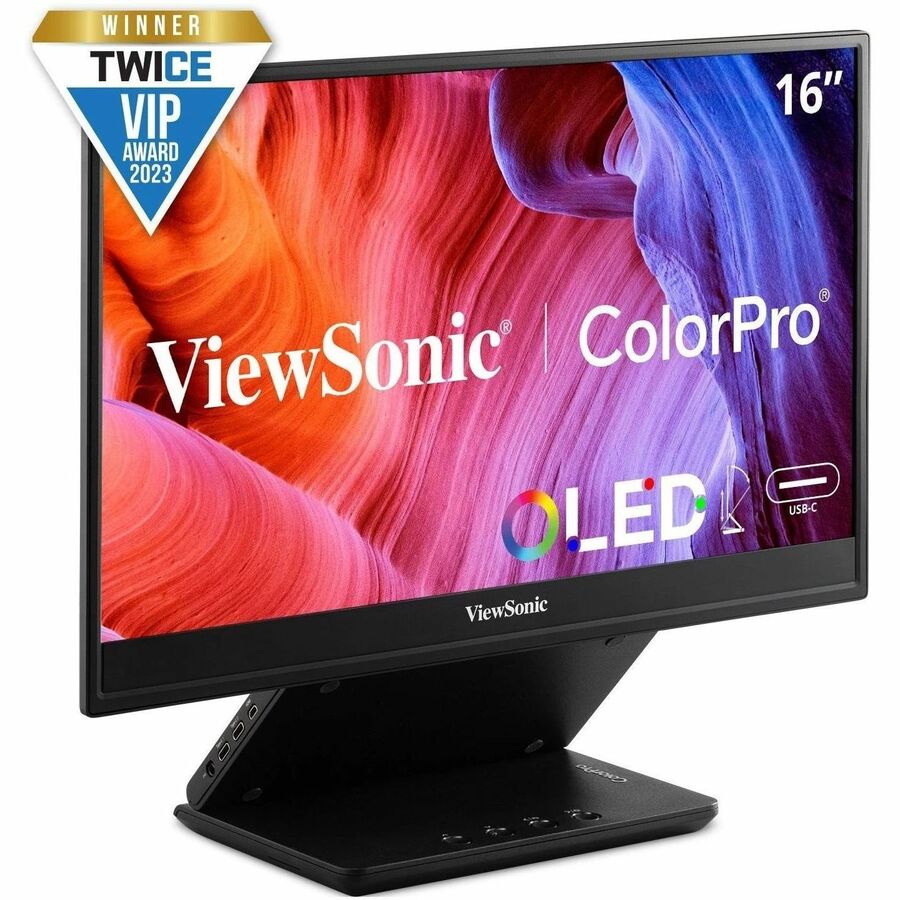 ViewSonic VP16-OLED 15.6 Inch 1080p ColorPro Monitor, OLED Display with Pantone Validated Color Accuracy for Immersive Second Screen Productivity, Advanced Ergonomics, 40W USB-C, and mini HDMI Inputs