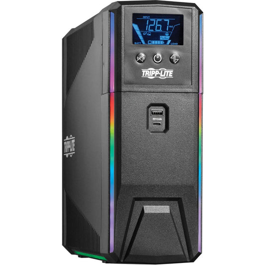 Tripp Lite by Eaton UPS 1000VA 600W 120V Pure Sine Wave Gaming UPS Battery Backup - LCD, AVR, RGB LEDs, USB Charging, Power Saving