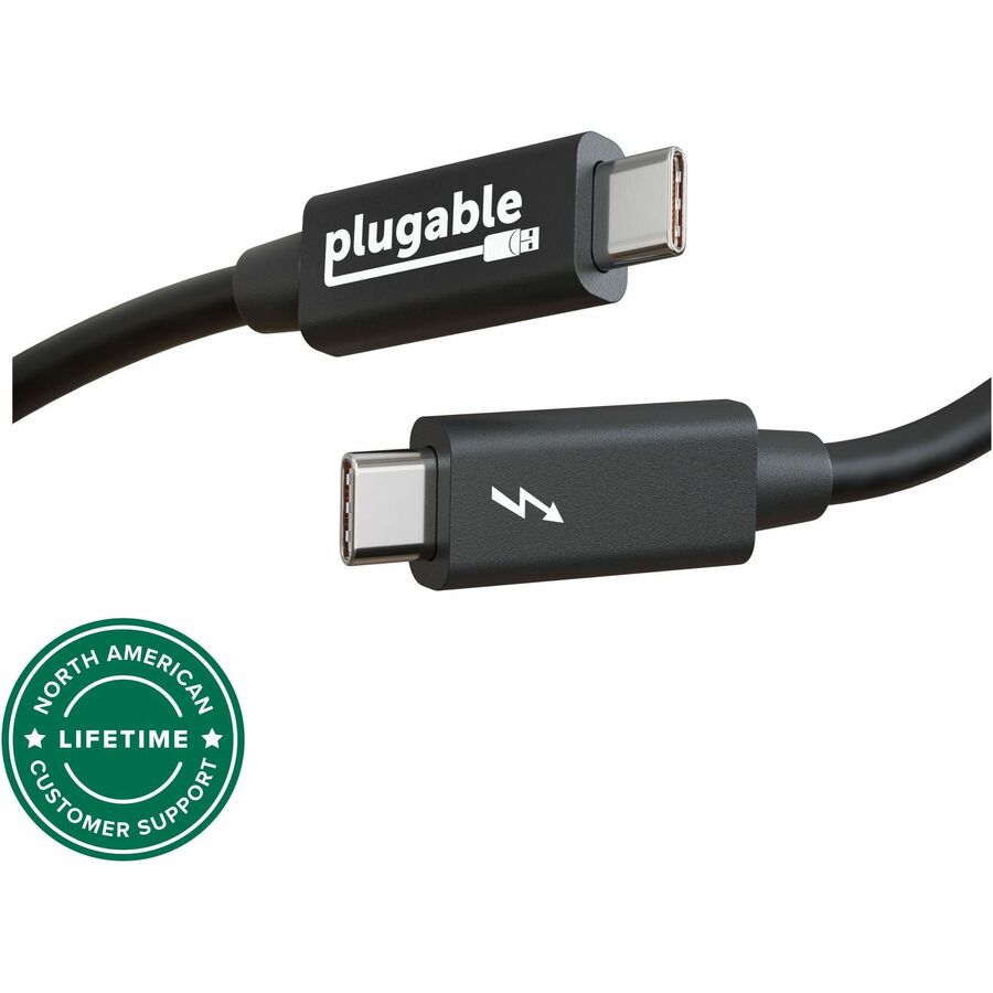 Plugable Windows Transfer Cable 6.6ft (2m), Thunderbolt 10Gbps, Bundled with Bravura Software for Windows PC to PC Migration - Unlimited Uses. Works between Thunderbolt 3 / 4, USB4 PCs