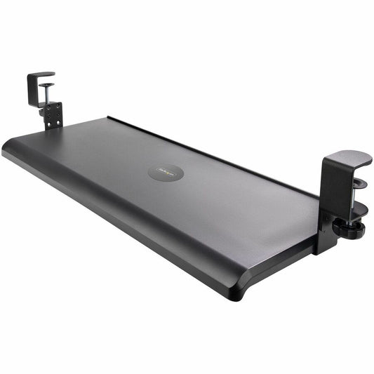 StarTech Under Desk Keyboard Tray, Clamp on Keyboard Holder, 12kg/26.5lb, Height Adjustable Ergonomic Sliding Keyboard Drawer, TAA
