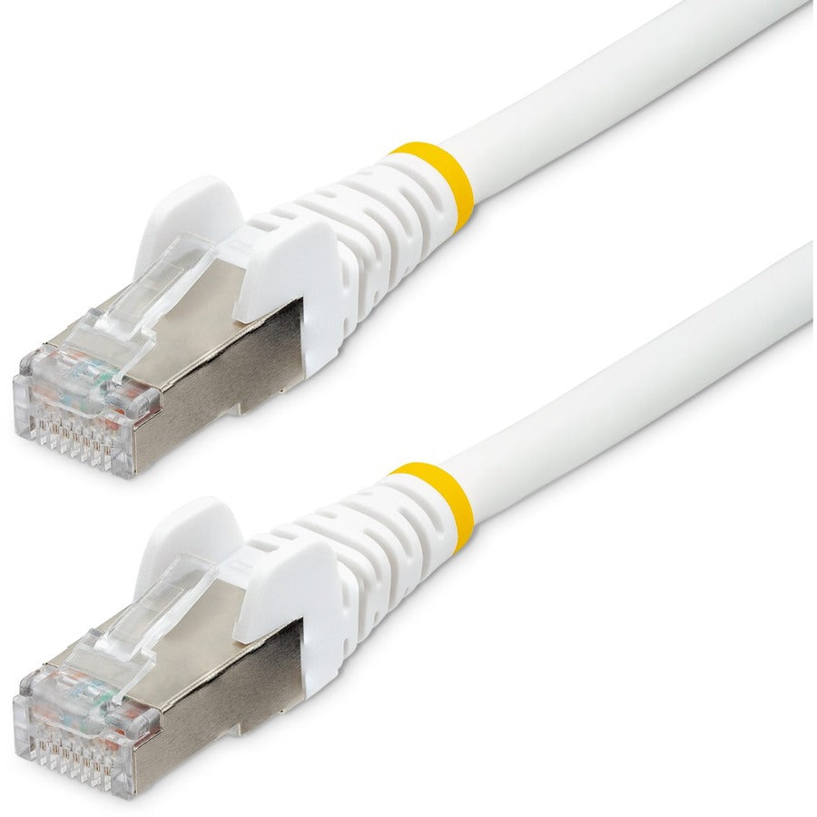 StarTech 25ft CAT6a Ethernet Cable, White Low Smoke Zero Halogen (LSZH) 10 GbE 100W PoE S/FTP Snagless RJ-45 Network Patch Cord
