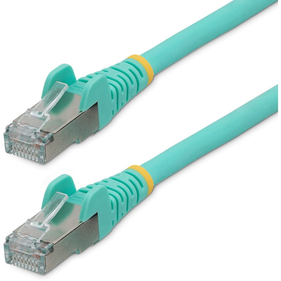 StarTech 35ft CAT6a Ethernet Cable, Aqua Low Smoke Zero Halogen (LSZH) 10 GbE 100W PoE S/FTP Snagless RJ-45 Network Patch Cord